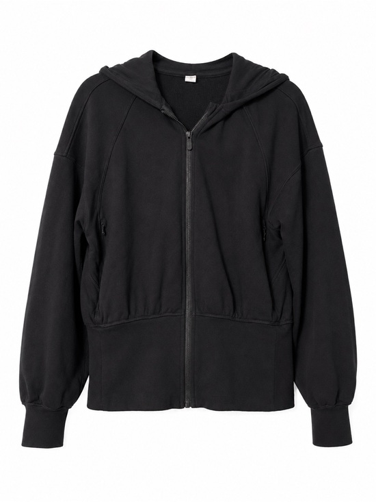 lululemon athletica Tops - Lululemon Hugged Waist Zip Hoodie Black Cropped Jacket Size 8